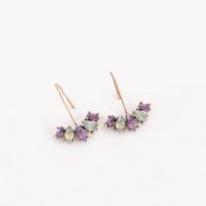 Purple Stone Sirien Hook Earrings NEW